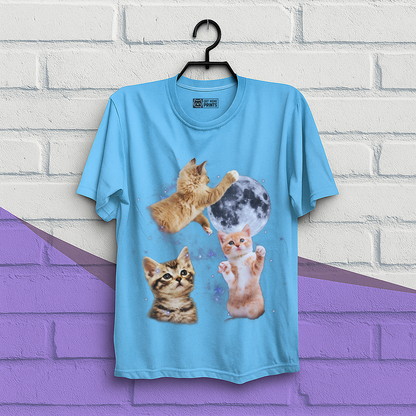 Three Cats Howling Moon T-Shirt