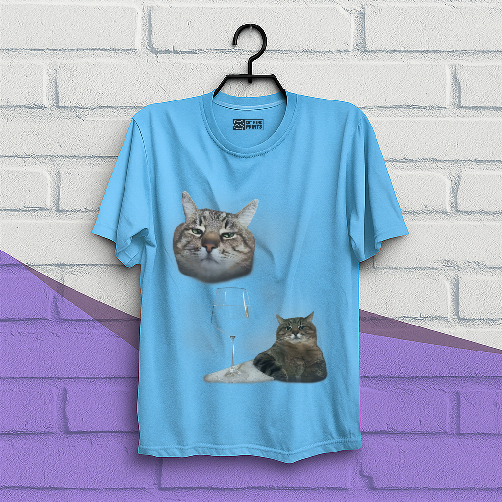 Cat Drinking Meme T-Shirt
