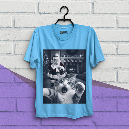 Cat Selfie With Santa Christmas T-Shirt