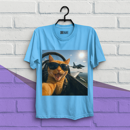 Cat Selfie Jet Airplane T-Shirt
