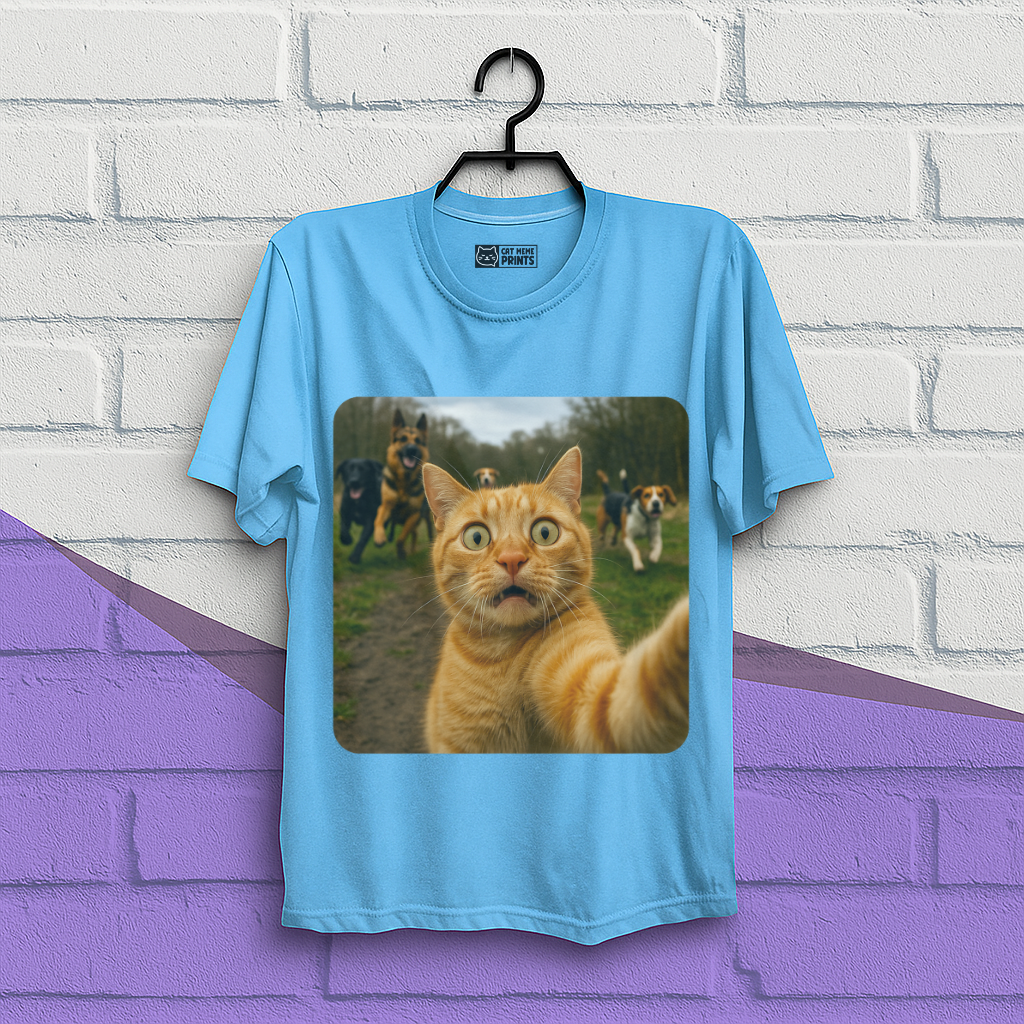 Cat Selfie With Dogs Cat Meme T-Shirt