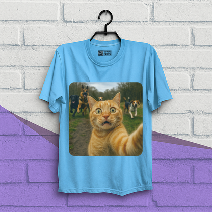 Cat Selfie With Dogs Cat Meme T-Shirt