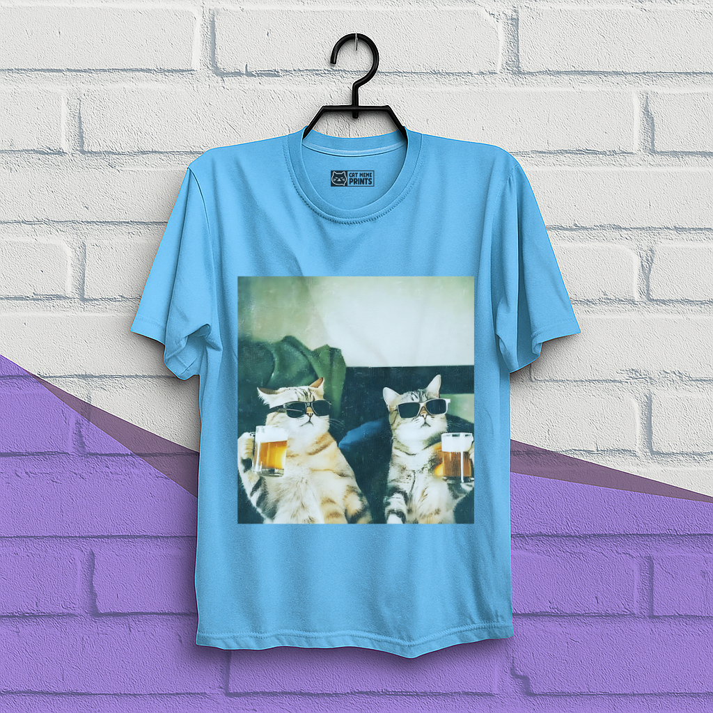 Chill And Cool Cats Drinking T-Shirt