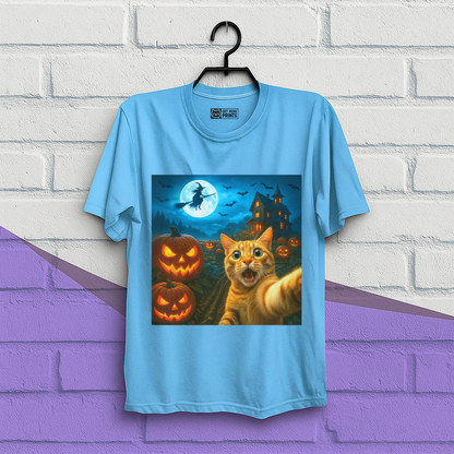 Cat Selfie with Spooky Pumpkins T-Shirt