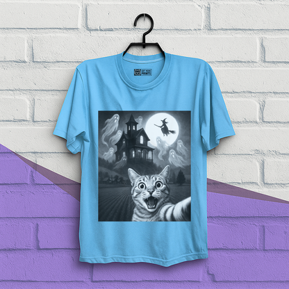 Cat Selfie With Scary House T-Shirt