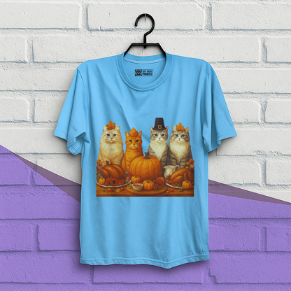 Cats Dinner Feast Fall Thanksgiving T-Shirt