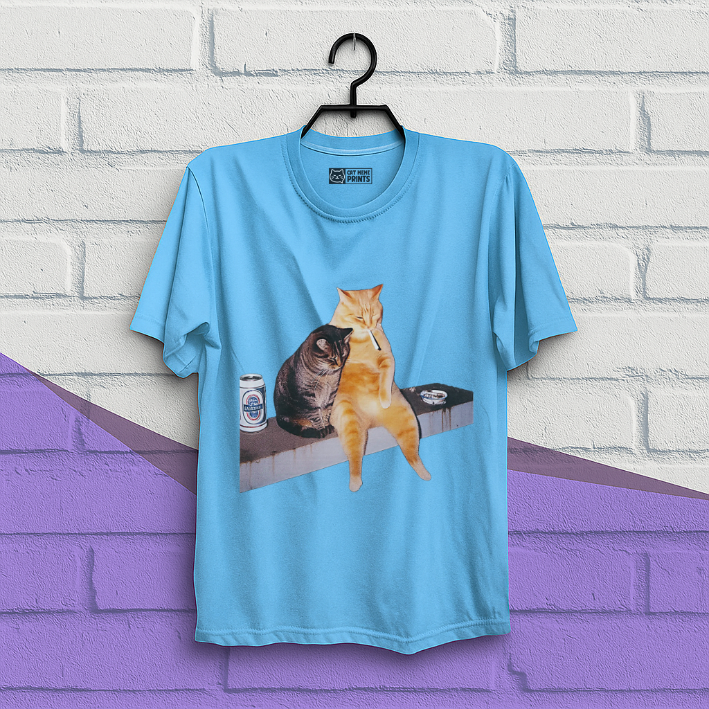 Cat Smoking & Drinking T-Shirt