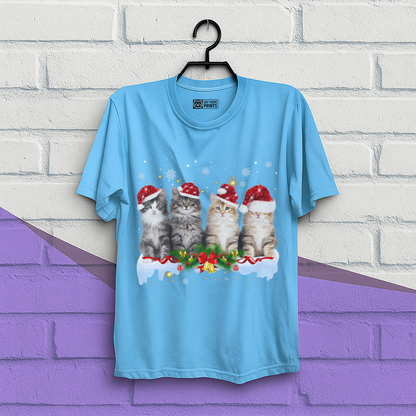 Cat Christmas Light Santa T-Shirt