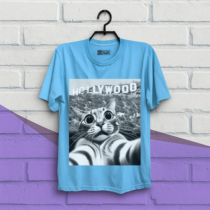 Cat taking Selfie With Hollywood Sign T-Shirt