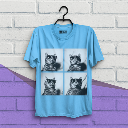 Cat Wearing Sunglasses Selfie Photobooth T-Shirt
