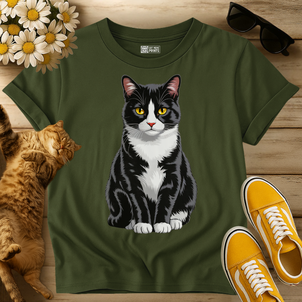 Majestic Tuxedo Cat T-Shirt