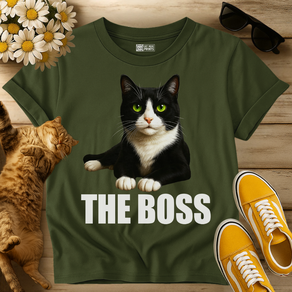 Tuxedo Cat is The Boss T-Shirt