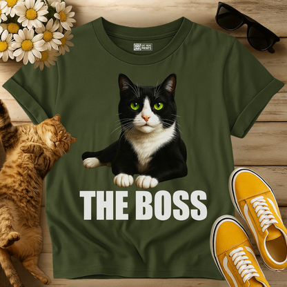 Tuxedo Cat is The Boss T-Shirt