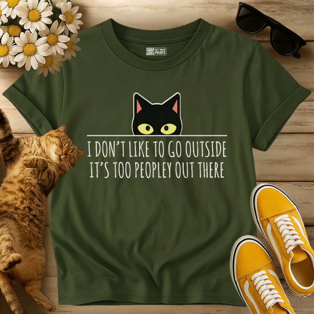 I Don't Like to Go Outside Cat T-Shirt