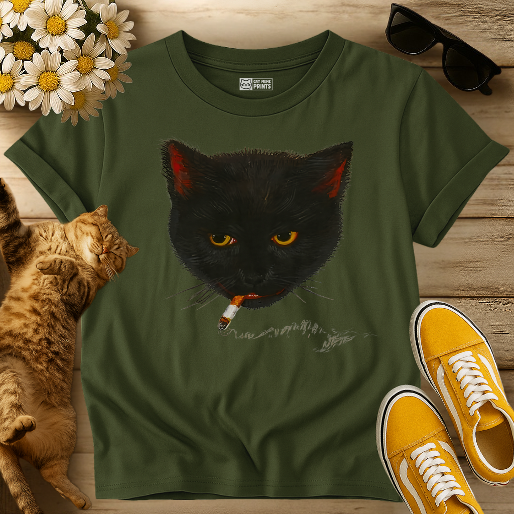 Smoking cat Graphic T-Shirt