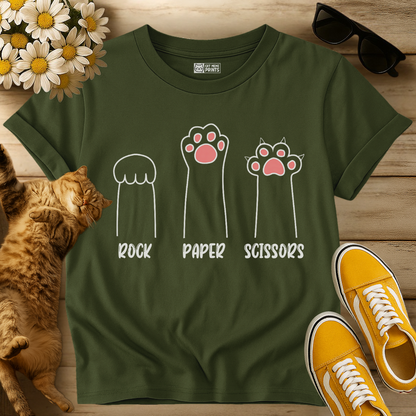 Cat Hand Game Rock Paper Scissors T-Shirt