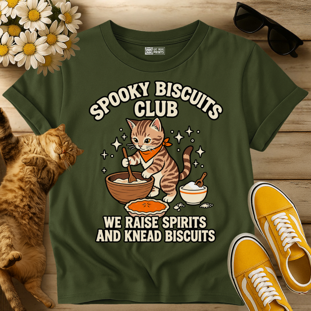 Cat Spooky Biscuits Club T-Shirt