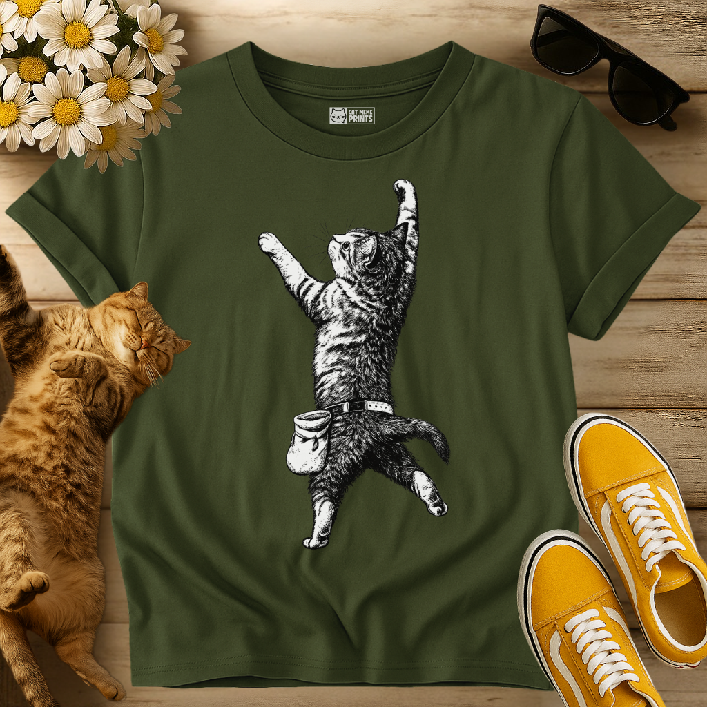 Rock Climbing Cat T-Shirt