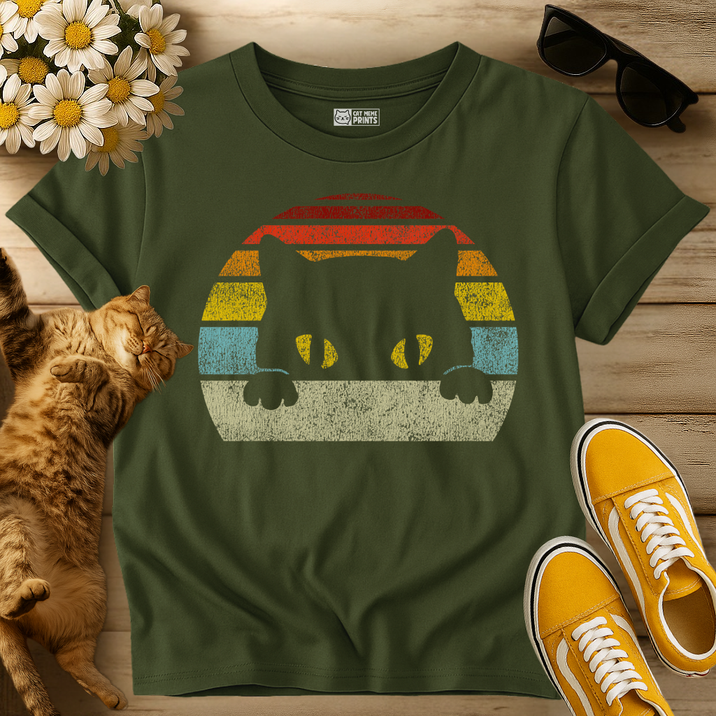 Cat Retro Style Vintage T-Shirt