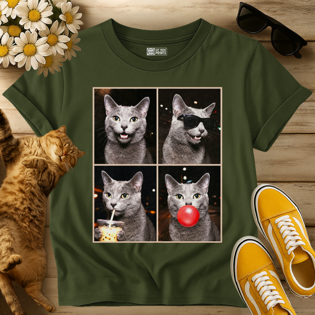 Russian Blue Cat Photo Booth T-Shirt