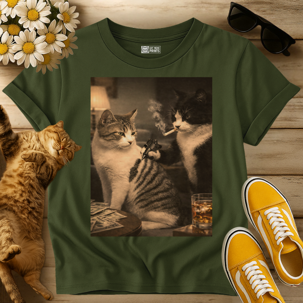 Tuxedo Cat Tattoo Artist T-Shirt