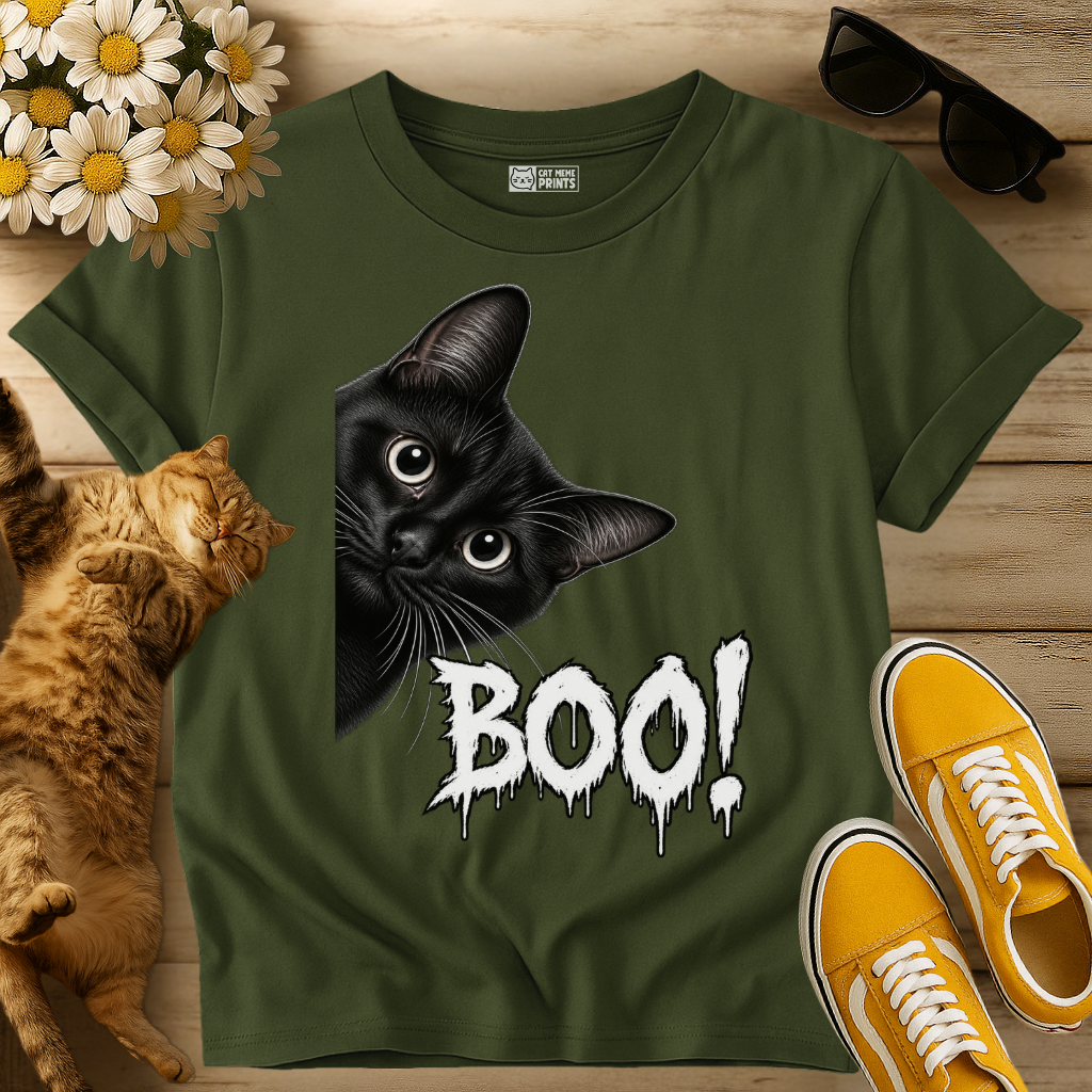 Black Cat Boo T-Shirt