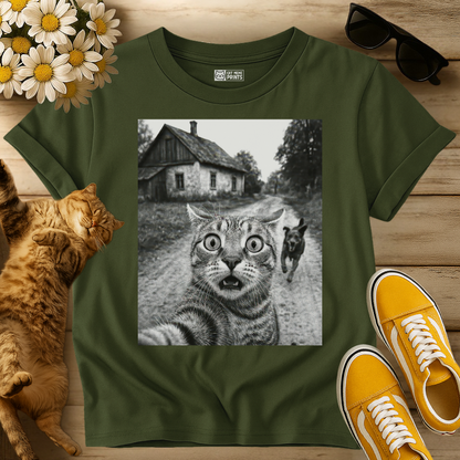 Cat Selfie With Dog T-Shirt