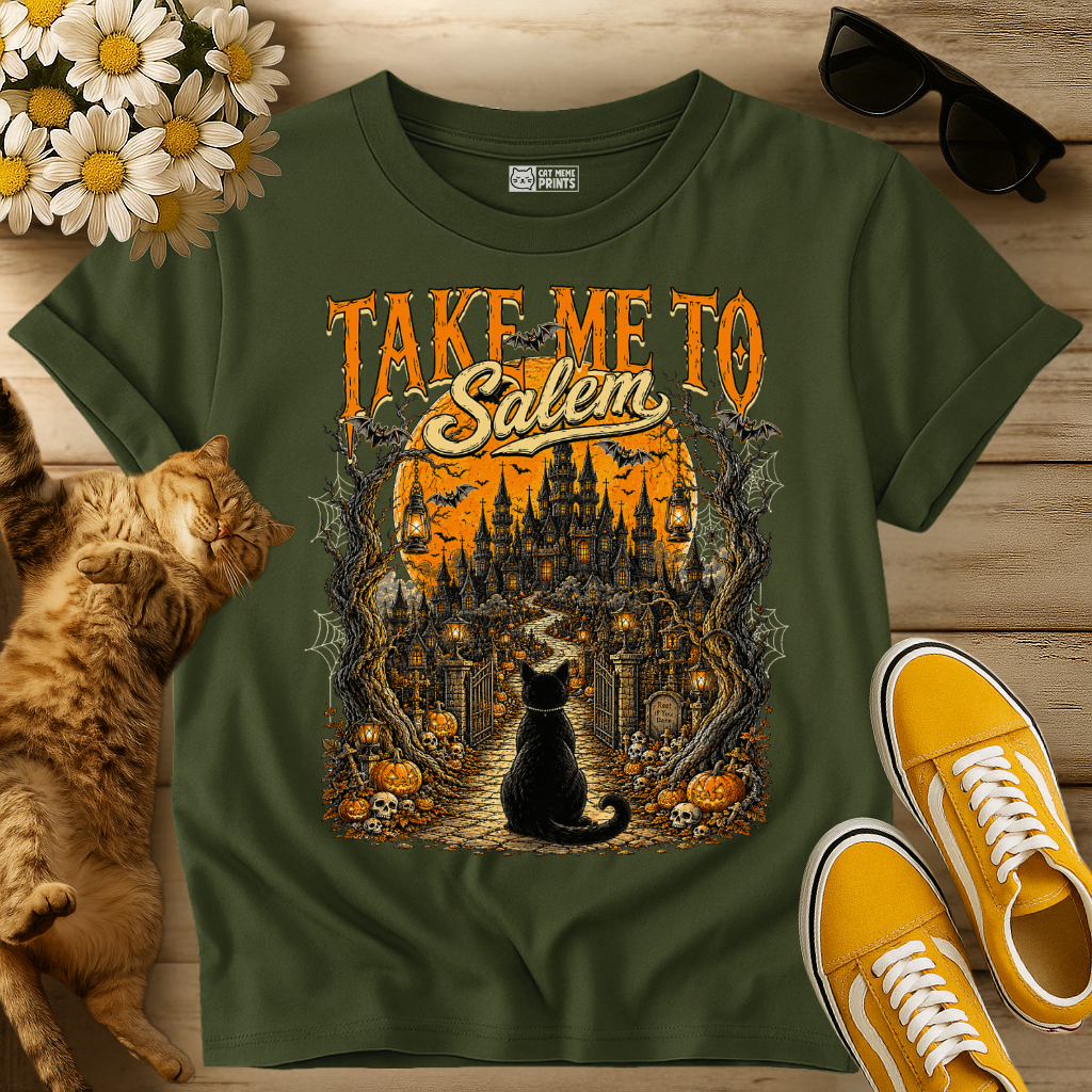 Take Me to Salem Witch Cat T-Shirt