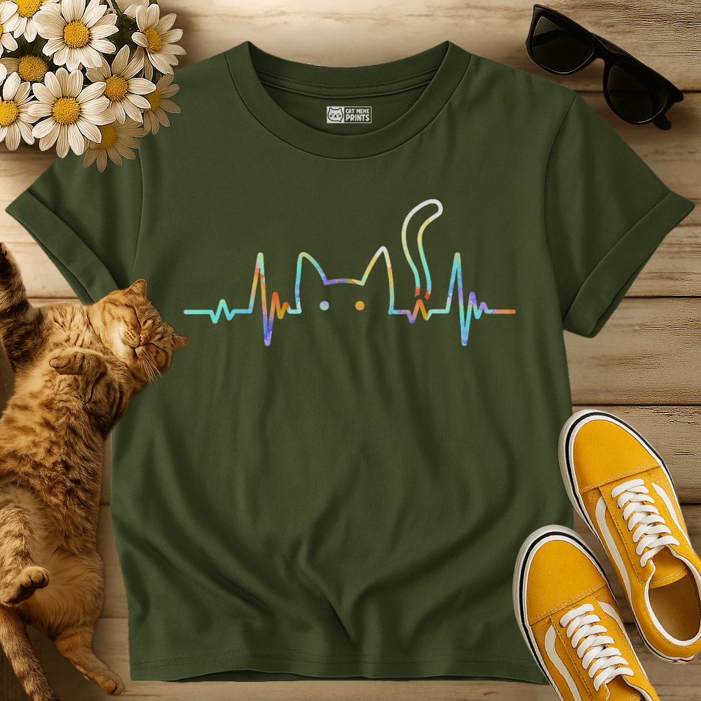 Heartbeat Cat Lover T-Shirt
