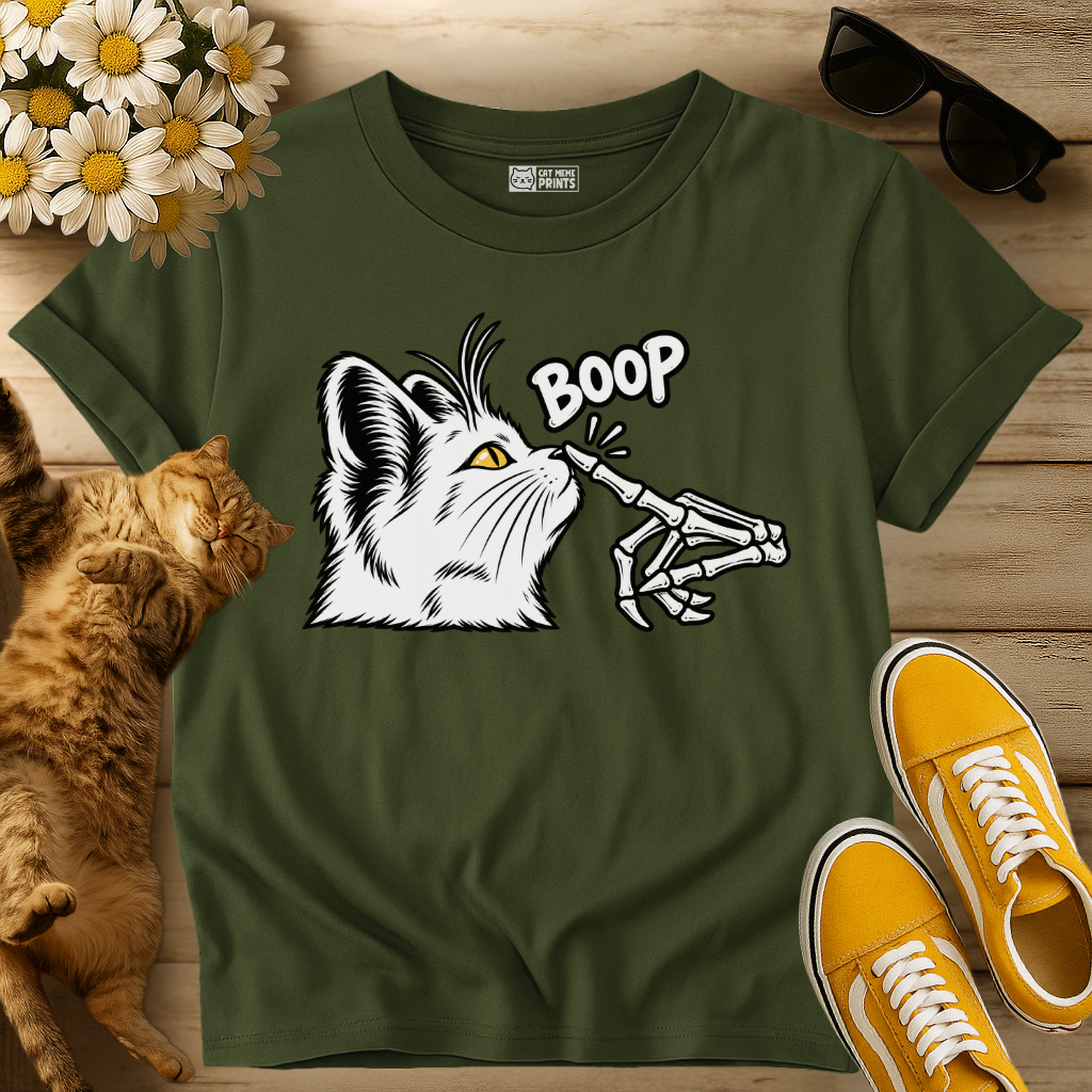Cat Skeleton Hand Boop T-Shirt