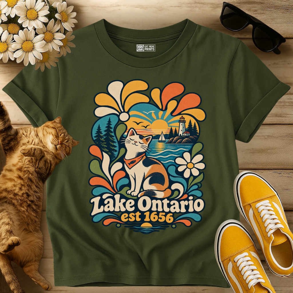 Groovy Lake Ontario Cat T-Shirt