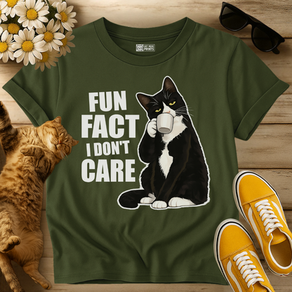 Fun Fact I Don't Care Cat T-Shirt