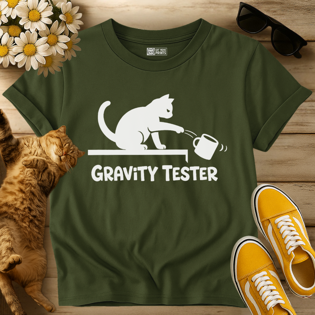 Funny Cat Gravity Tester T-Shirt