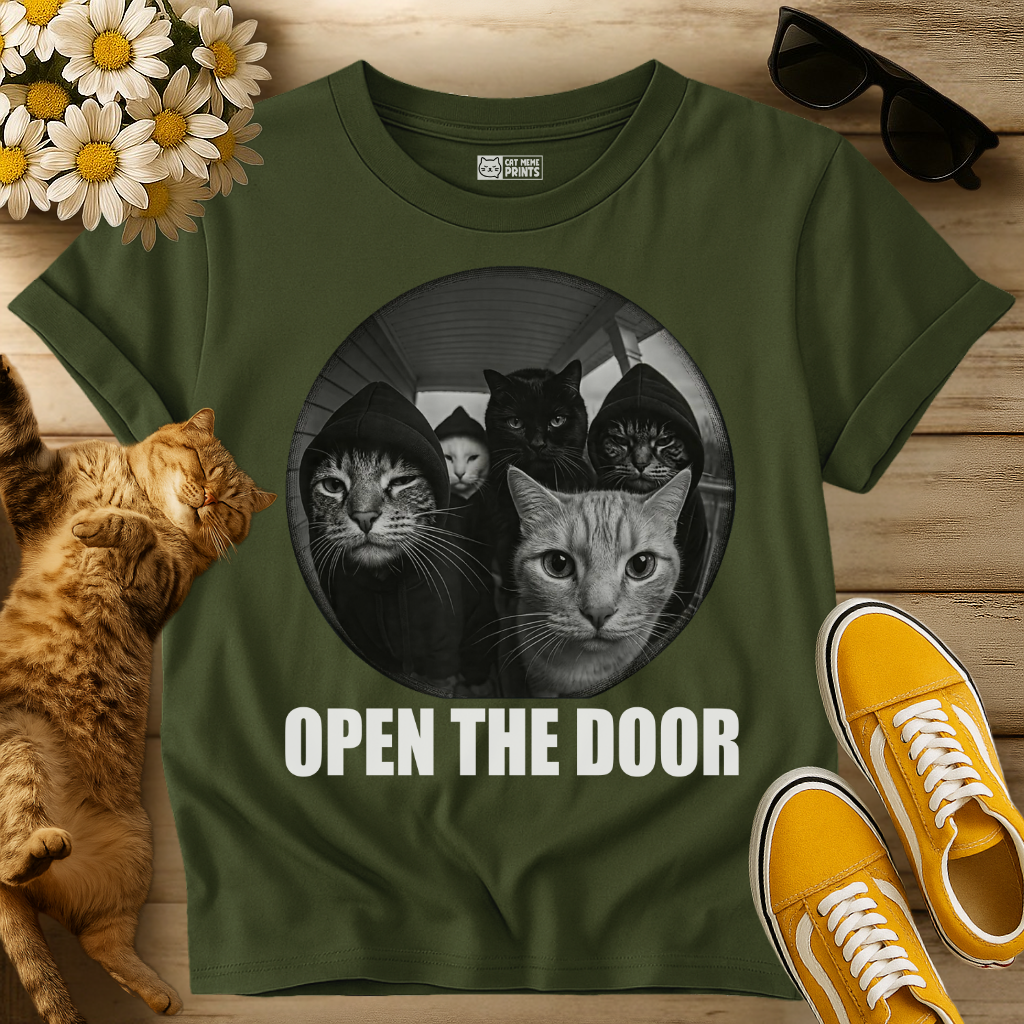 Cat Gang Open The Door T-Shirt