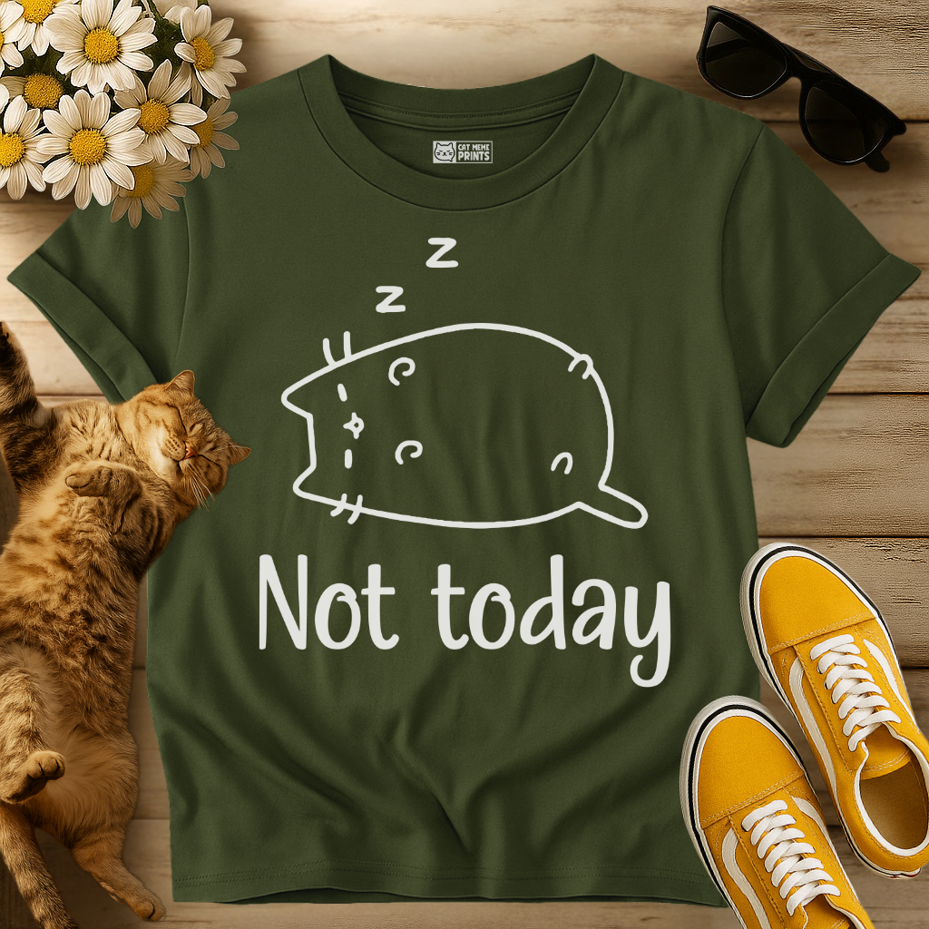 Not Today Crazy Cat T-Shirt