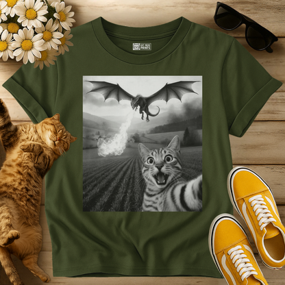 Cat Selfie with Dragon T-Shirt