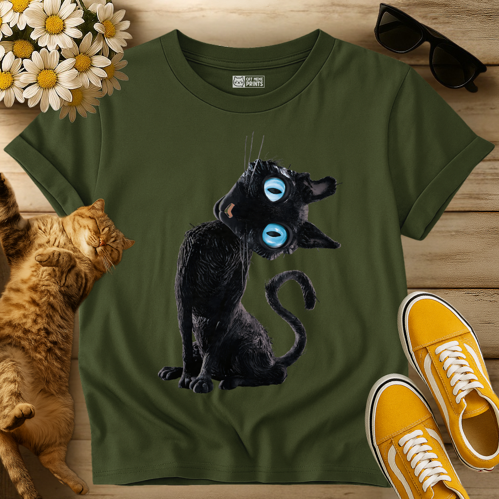 Black Cat Lazy T-Shirt