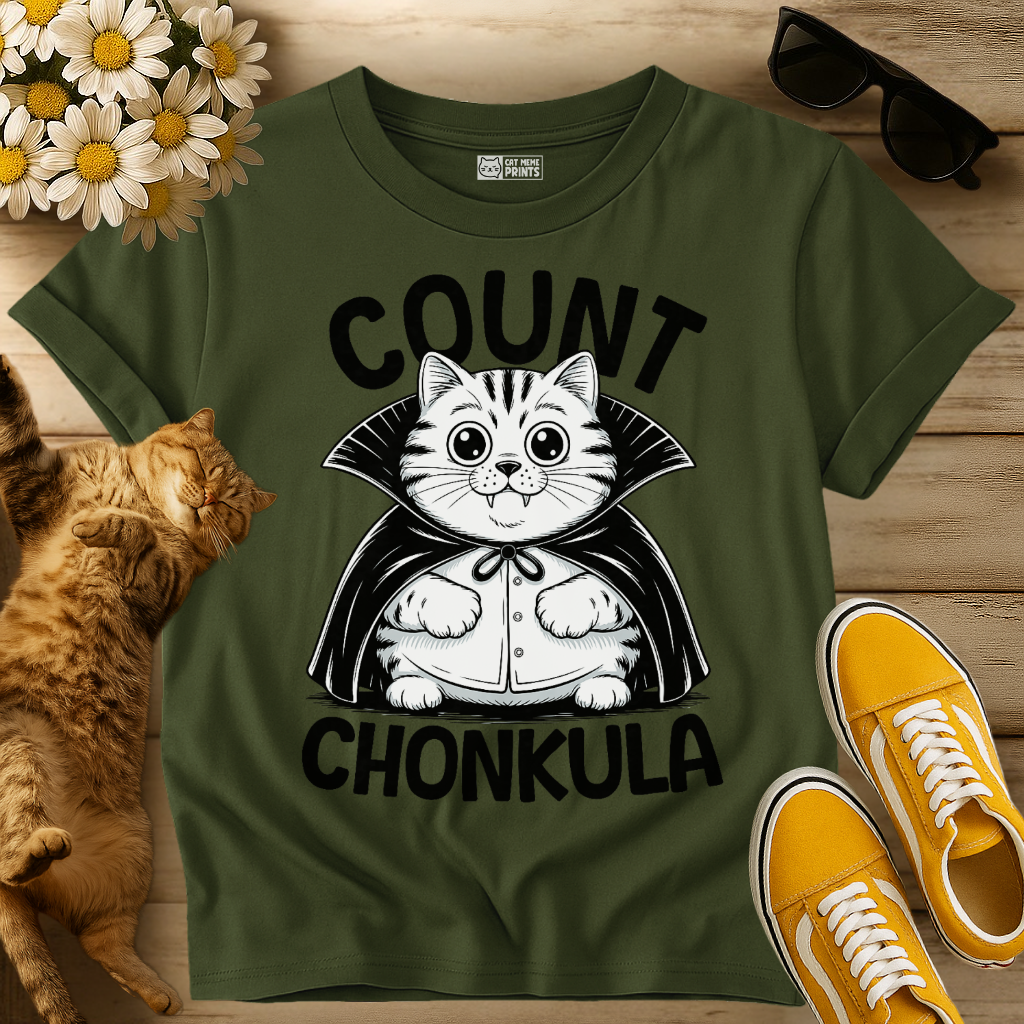 Vampire Cat Count Chonkula T-Shirt