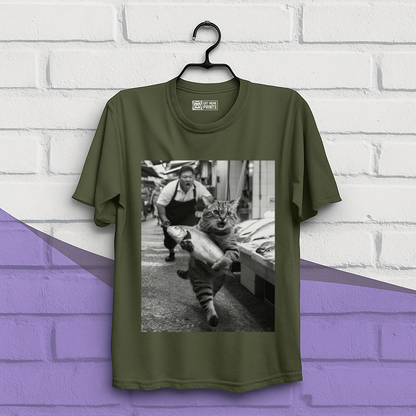Cat Steals Fish Market T-Shirt