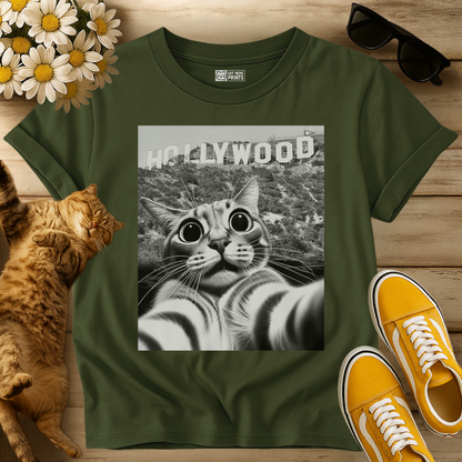 Cat Selfie With Hollywood Sign T-Shirt