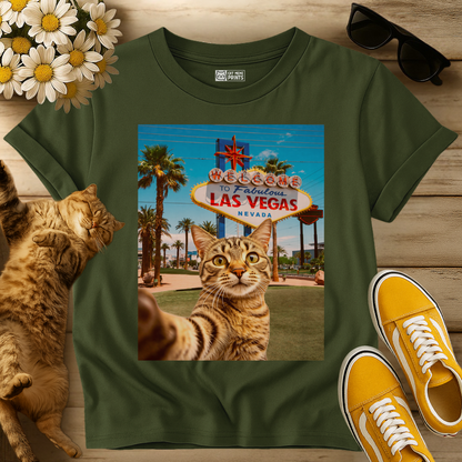 Cat Selfie Las Vegas T-Shirt