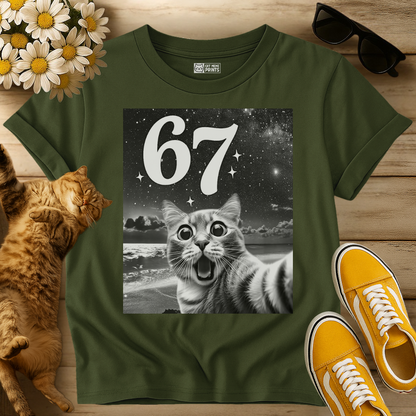 Cat Selfie with 67 Meme T-Shirt