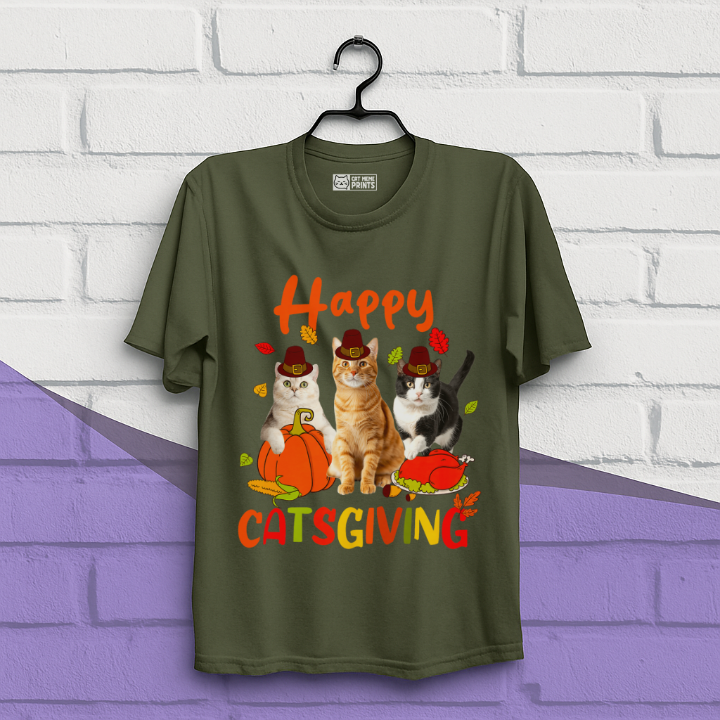 Happy Catsgiving fall Thanksgiving T-Shirt