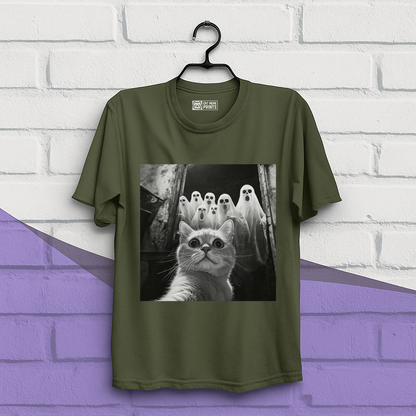 Cat Selfie With Ghosts T-Shirt
