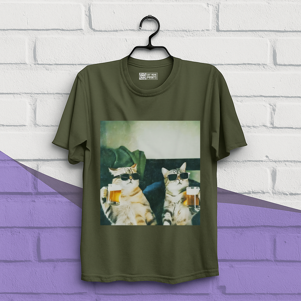 Chill And Cool Cats Drinking T-Shirt