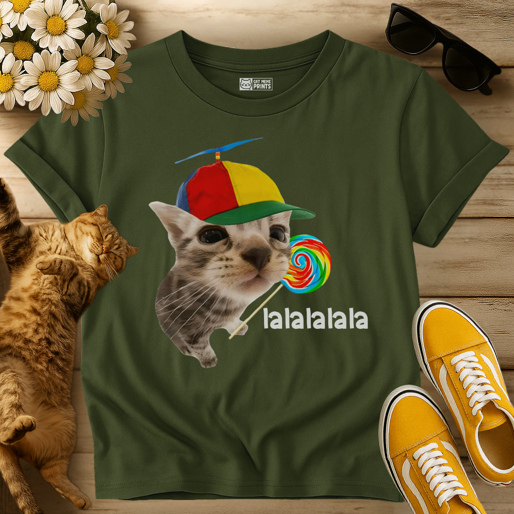Cat With Lollipop lalala T-Shirt