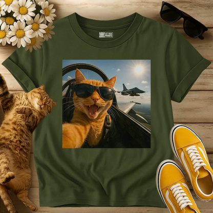 Cat Selfie Jet Airplane T-Shirt