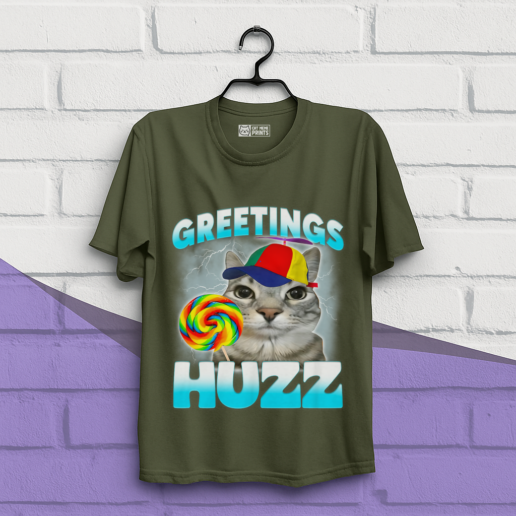 Greetings Huzz Cat T-Shirt