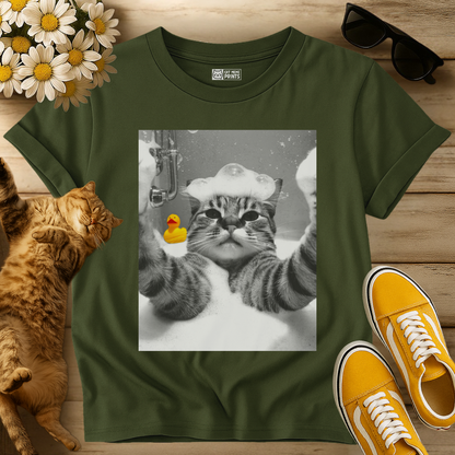 Cat Selfie in Bathtub T-Shirt