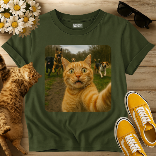 Cat Selfie With Dogs T-Shirt